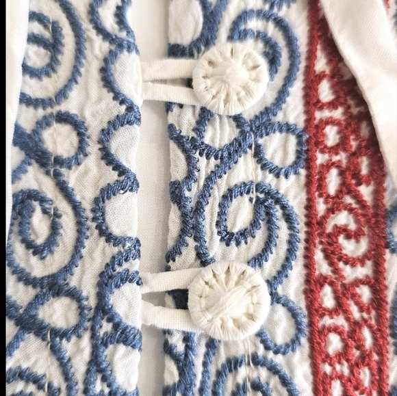 Johnny Was Biya Women's Cossima Embroidered Ivory Bohemian Tunic Blouse  Medium - Picture 12 of 16